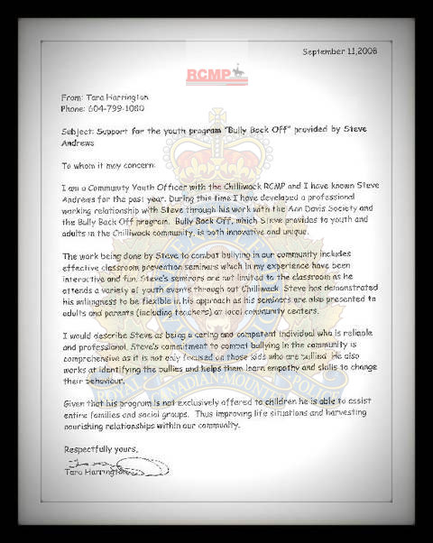 rcmp letter